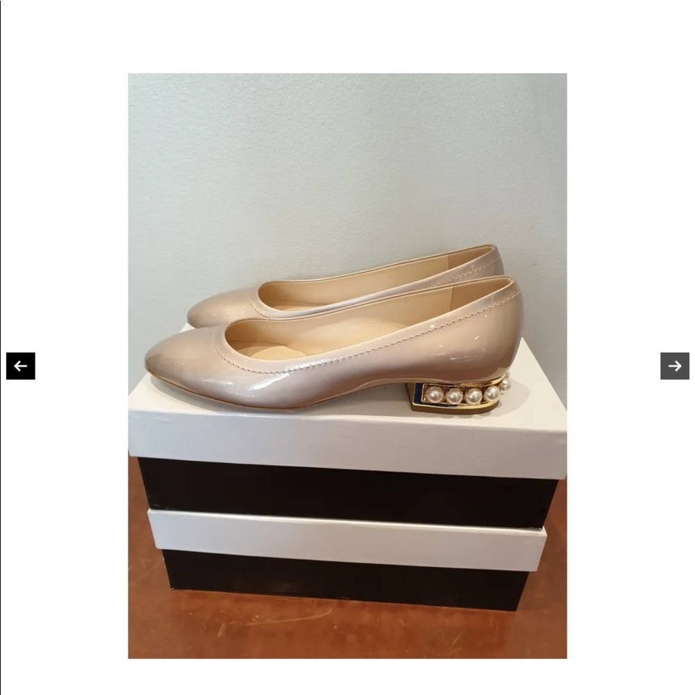 Elegant Pearl-Embellished Tan Loafers